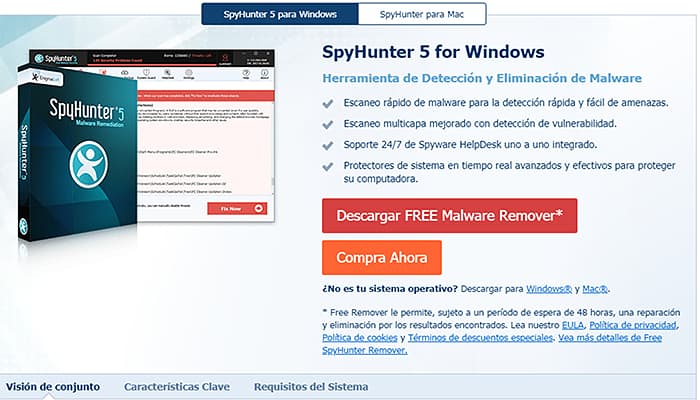 Spyhunter 5 Usabilidad efectividad