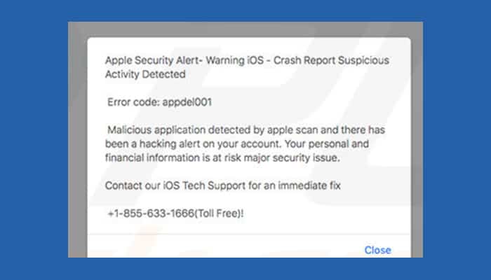 Apple security alert tipo de virus apple