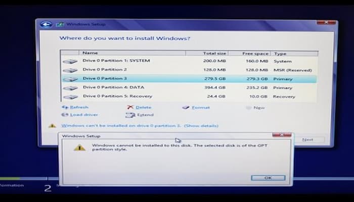 ¿Qué significa Windows No Se Puede Instalar En El Disco o Partición y cómo solucionarlo?