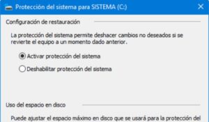 4. Compruebe la configuración de Activar protección del sistema en Windows