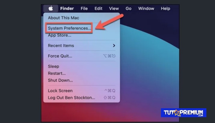 selecciona el icono del menú Apple > Preferencias del Sistema en la barra de menús
