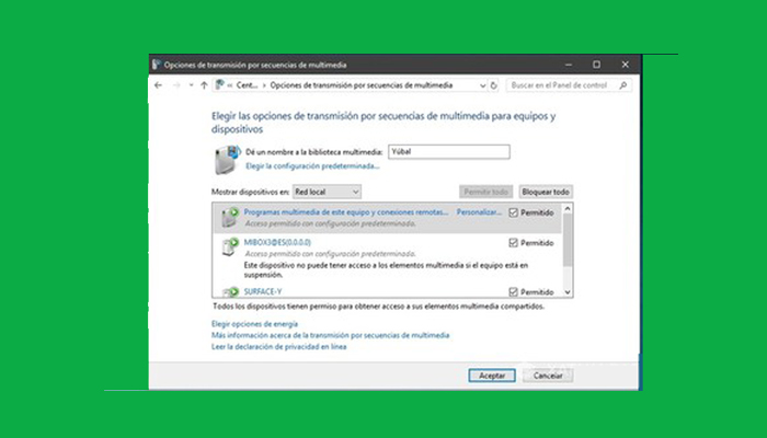 configurar Servidor DLNA en Windows 10 paso 8