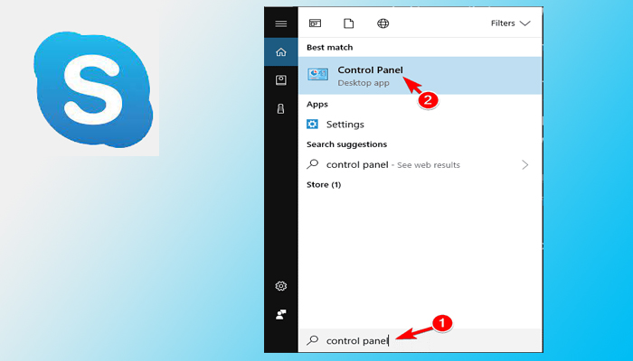 solución 3 paso 1 Desinstalar Skype de Windows