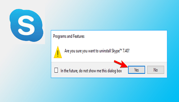 solución 3 paso 4 Desinstalar Skype de Windows