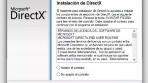 Actualizando el paquete DirectX en Windows 10