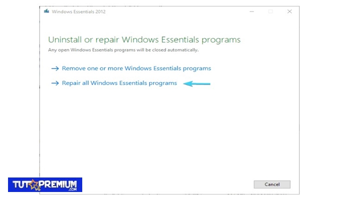 Reparar Windows Essentials 2012