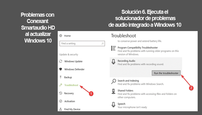 Solución 6 para la falla de Conexant Smartaudio HD al actualizar Windows 10