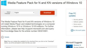 Instalando el Windows Media Feature Pack