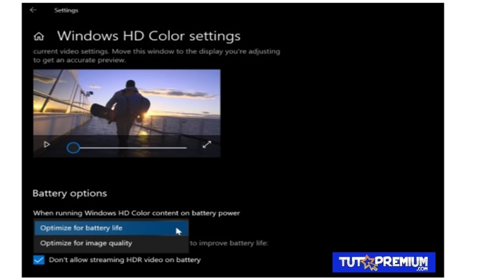 optimizar la pantalla para la duración de la batería o la calidad de la imagen