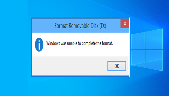 Error Windows no pudo completar el formato