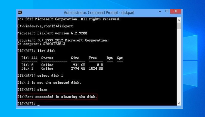 Windows no puede formatear esta unidad solución con DiskPart paso 6