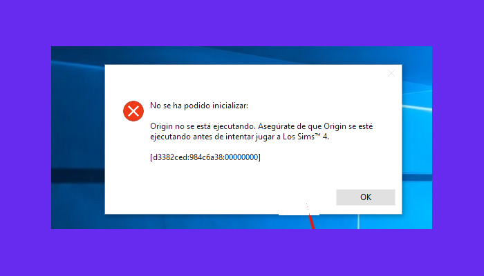 un error en Origin puede causar Sims 4 No Se Ha Podido Inicializar en Windows 10ausar 