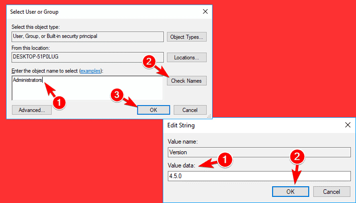 cambiar el editor del registro para solucionar AutoCAD No Funciona En Windows 10 paso final