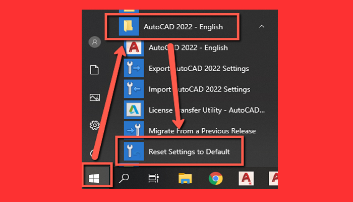 restablece la configuración predeterminada para solucionar AutoCAD No Funciona En Windows 10