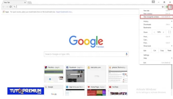 Habilitar la navegación en privado en Google Chrome (modo incógnito)