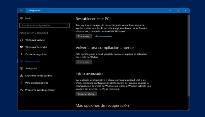 solución 1 opción y para el botón principal del ratón no funciona en Windows 10