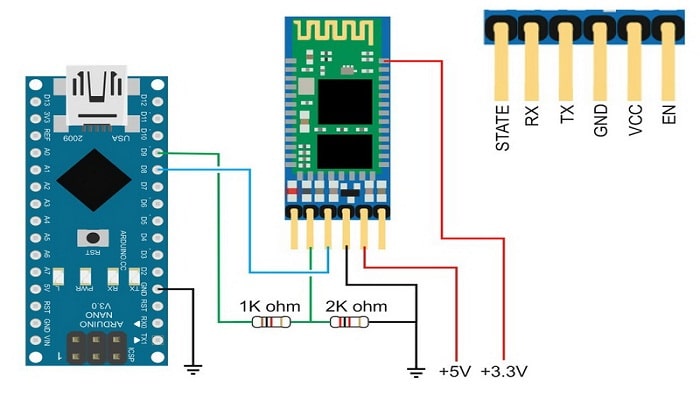 Conexión del HC-05 al Arduino 1