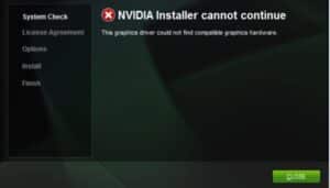 El Instalador De NVIDIA No Puede Continuar en Windows 10