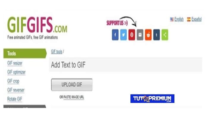 Cómo añadir texto al GIF usando Gifgifs