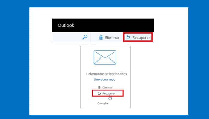 método 2 paso 3 recuperar correos de una cuenta Hotmail
