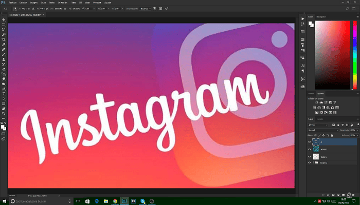Fuente del logo de Instagram en photoshop