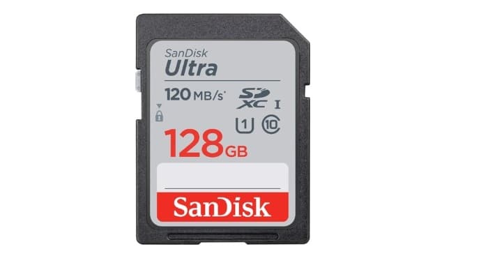 4. Tarjeta SD SanDisk Ultra de 120 MB/S