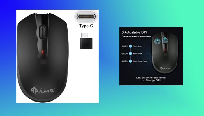 Aurtec mouse con conexión USB de tipo C