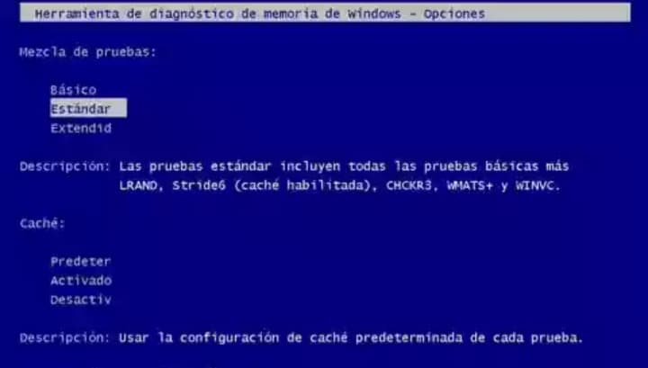 El diagnóstico de memoria de Windows