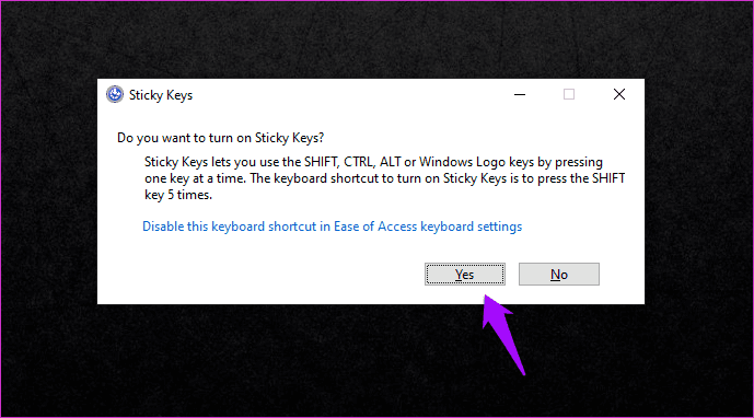 Arreglar StickyKeys que no funciona en Windows 10 1