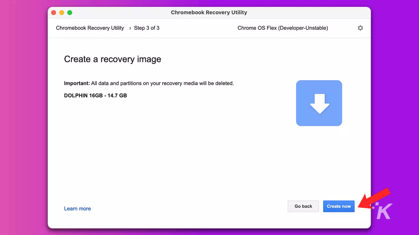 cómo crear una imagen de recuperación para chrome os chromebook