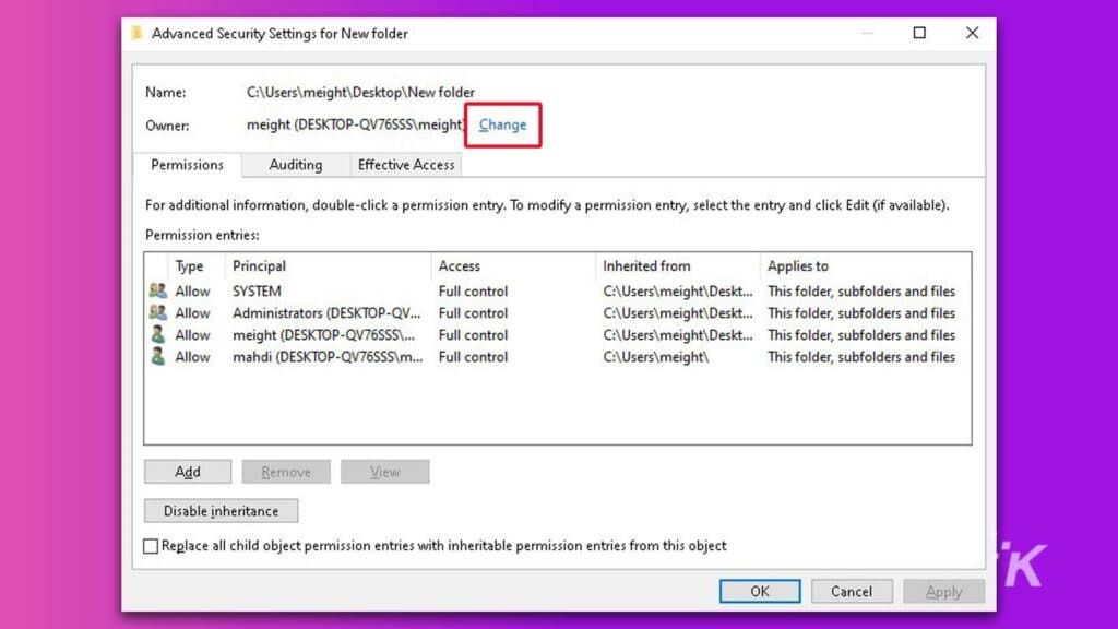 Cómo cambiar el propietario de la carpeta en Windows 11