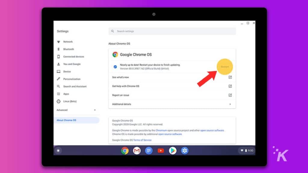 cómo actualizar Chrome en Chromebook