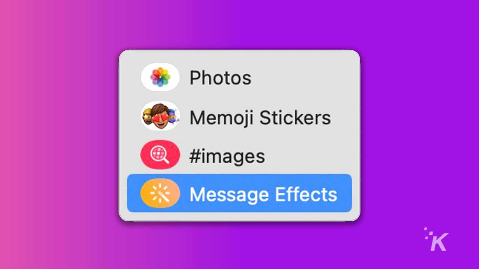efectos de mensajes de macOS