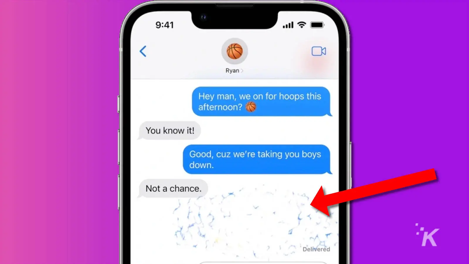Captura de pantalla de la aplicación de mensajería ios 16 que muestra cómo cancelar el envío de un mensaje