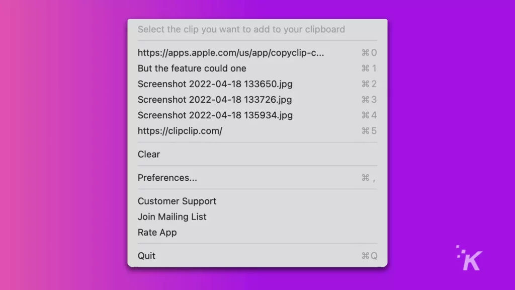copyclip en mac