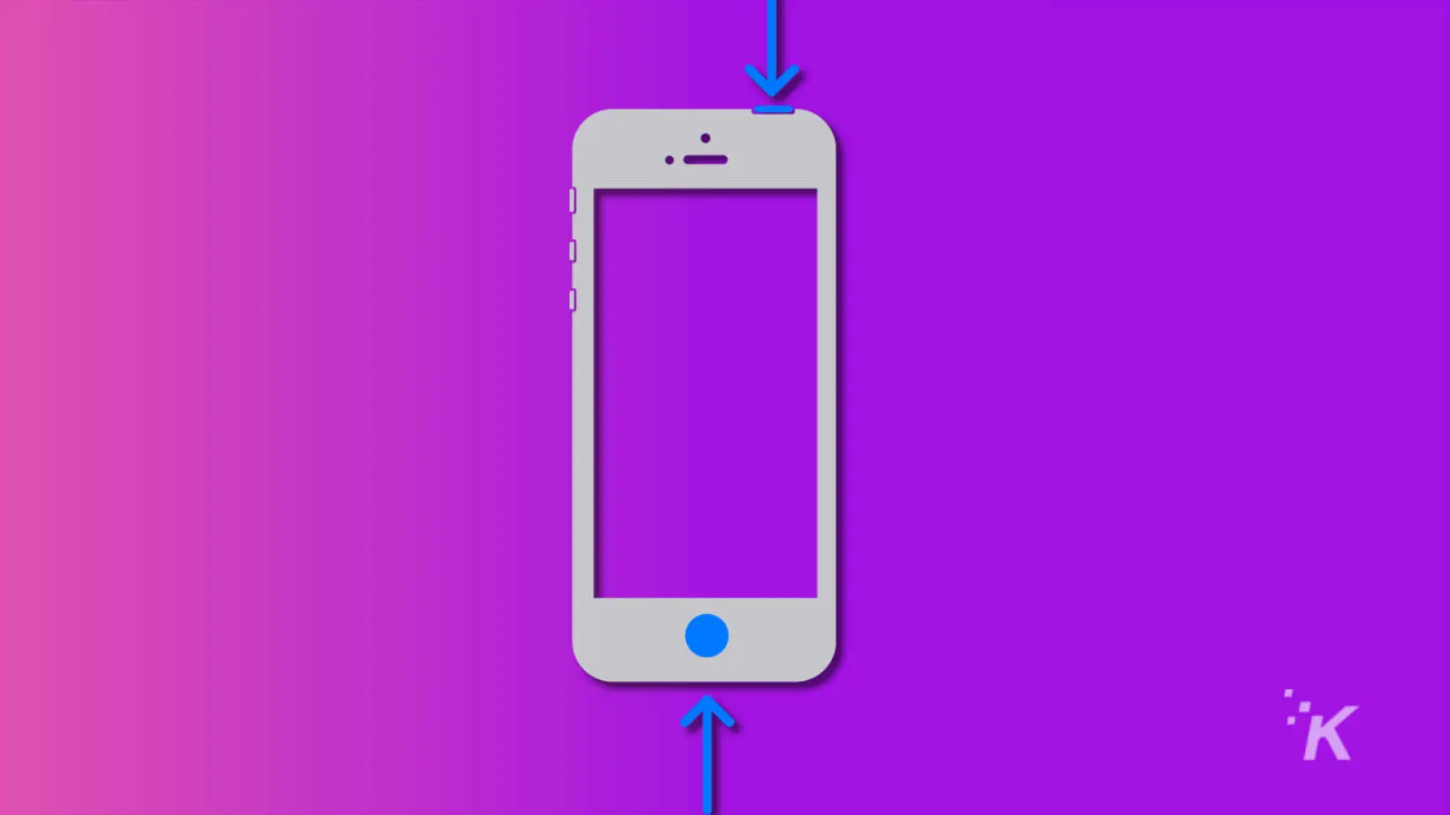 gráfico que muestra que debe presionar el botón de inicio y el botón superior en algunos modelos de iPhone para tomar una captura de pantalla