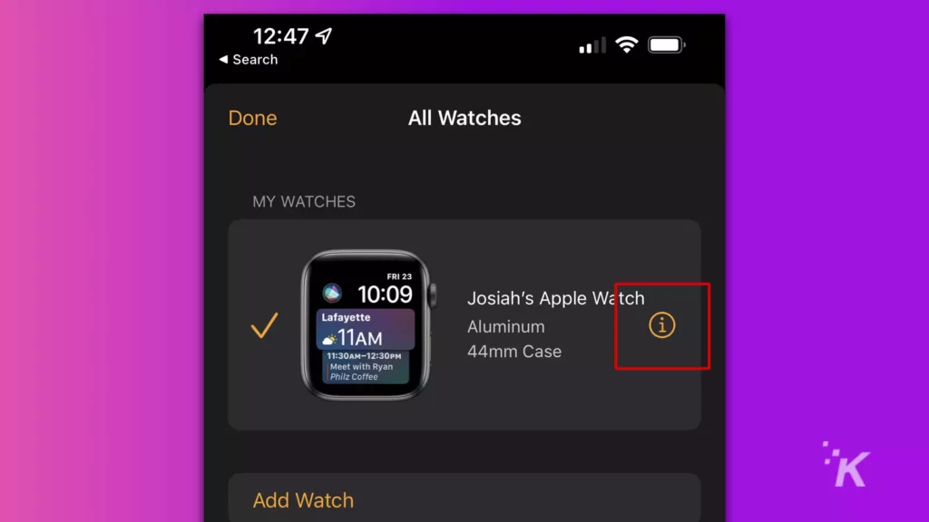 icono de la aplicación apple watch i iphone