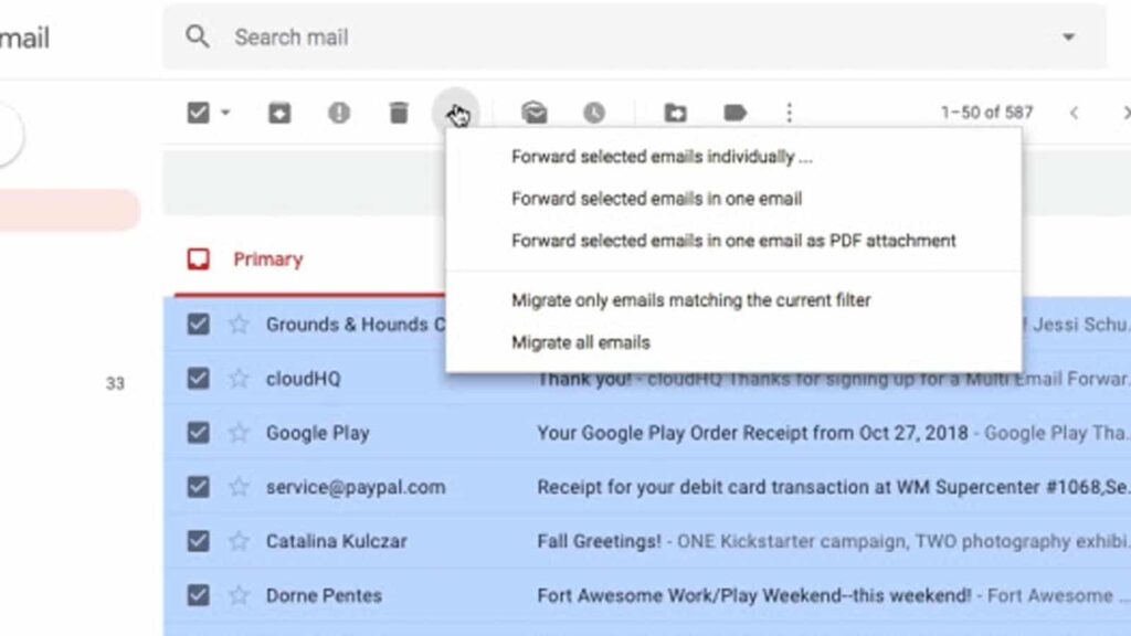 extensión de gmail chrome para reenvío masivo de correo electrónico