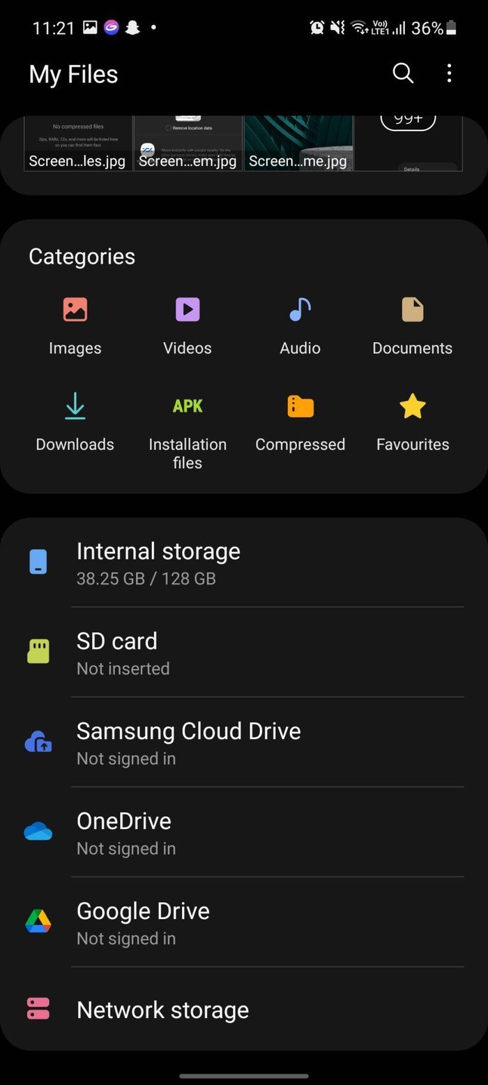 Almacenamiento en la nube de terceros en mis archivos de Samsung