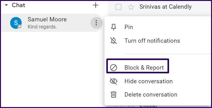 Como bloquear contactos en google chat para gmail paso 3