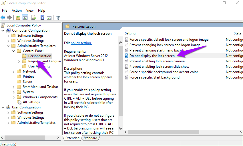Cómo deshabilitar el bloqueo automático en Windows 10 10