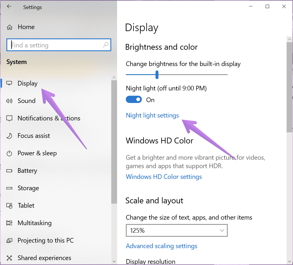 Windows 10 restablece la configuración de pantalla a los 10 predeterminados