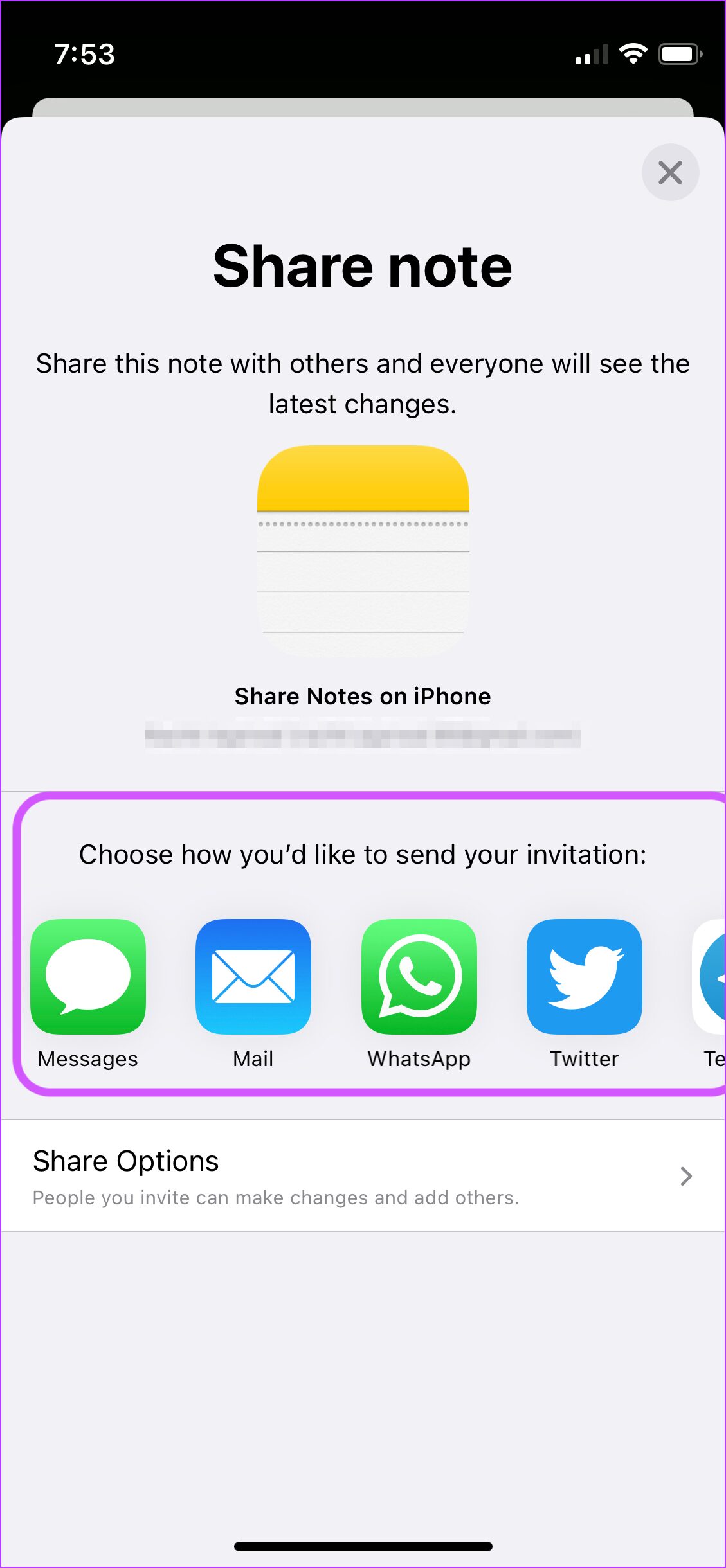 1. Comparte notas individuales en el iPhone 4