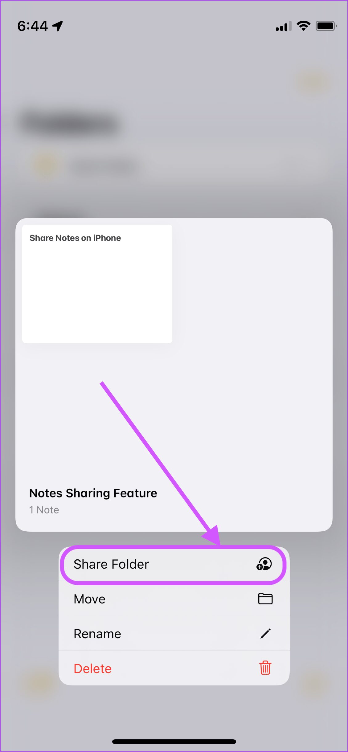 2. Compartir carpeta de notas en iPhone 3