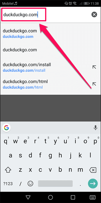 Agregar Duck Duck Ir a Chrome Android 18