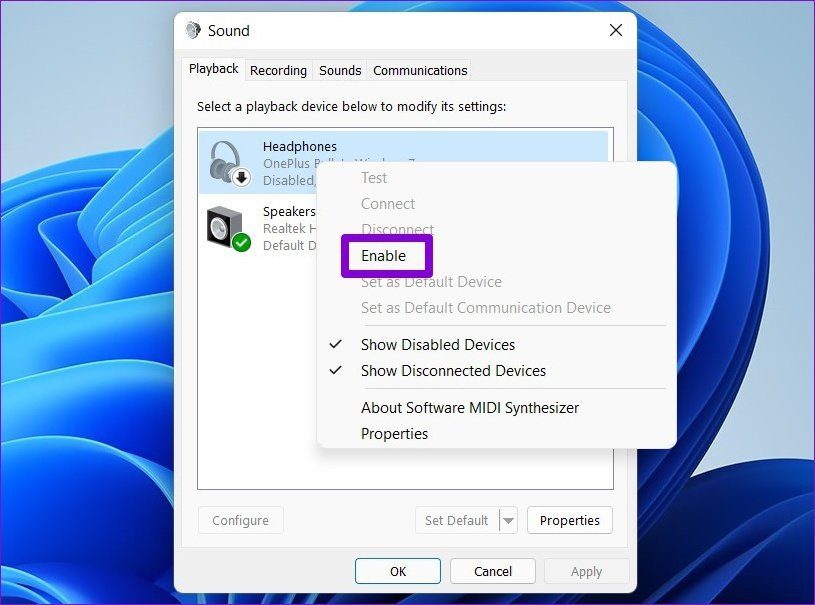 Habilitar dispositivo de reproducción en Windows