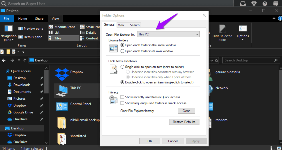 Las correcciones para el Explorador de archivos de Windows 10 son lentas 6