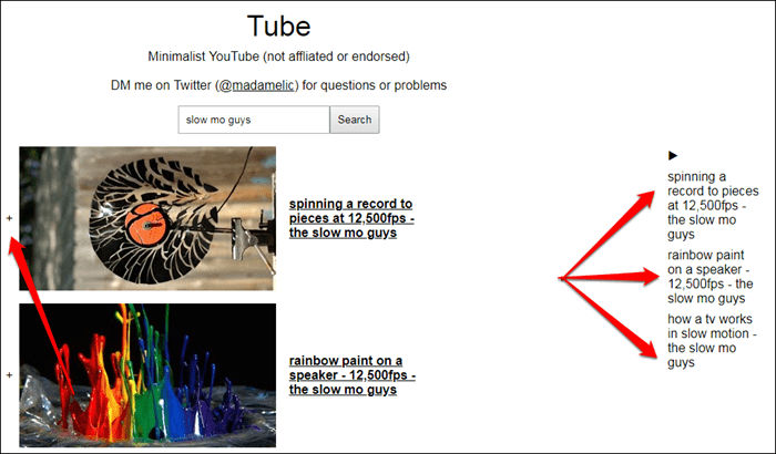 tubo minimalista Youtube Interfaz