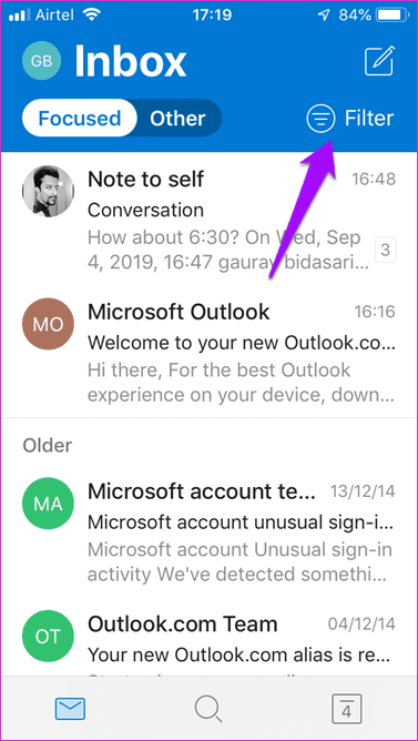 Aplicación de Outlook frente a Apple Mail 16
