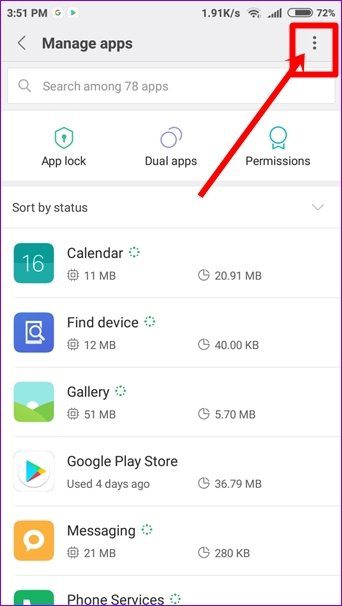 Restablecer las preferencias de la aplicación Android 14